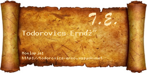 Todorovics Ernő névjegykártya