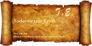 Todorovics Ernő névjegykártya