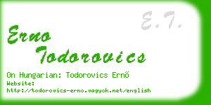 erno todorovics business card