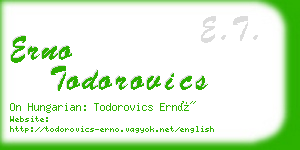 erno todorovics business card